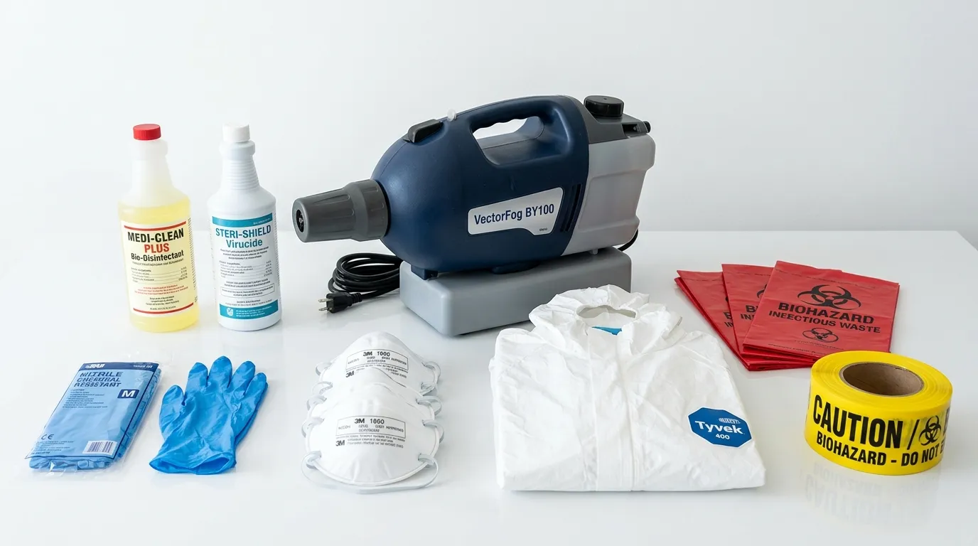 Professional biohazard remediation crew working in Union